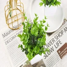 4 Packs Fake Plants Mini Artificial Greenery Potted Plants For Home Decor Indoor Office Table Room Farmhouse - Green - View 7