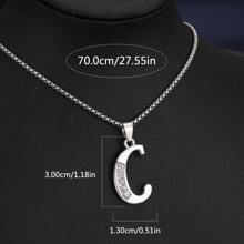 1 Stück Bestseller 26 Englische Buchstaben Halskette, modischer Kristall-Zirkonia Buchstaben Anhänger Halskette, Titan-Stahl Schlüsselbein-Kette für Geburtstag, Feiertag Geschenk, Unisex, Größe 60cm/70cm, großer Buchstaben-Halskette für Herren/Damen/Paare, Alltagsmode