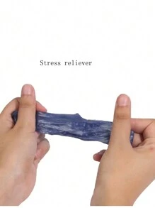 1 件 Opp 袋包裝 Pvc 塑膠蛋形減壓玩具,帶有星空和閃光凝膠黏土,diy 史萊姆玩具 - 紫色 - 查看 4