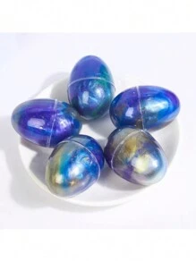 1 件 Opp 袋包裝 Pvc 塑膠蛋形減壓玩具,帶有星空和閃光凝膠黏土,diy 史萊姆玩具 - 紫色 - 查看 2