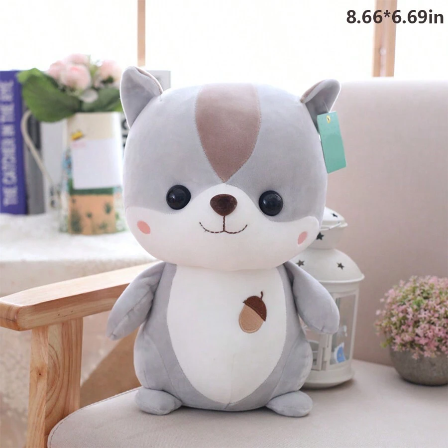 1pc Squirrel Plush Toy Stuffed Animal Rat Doll Soft Mouse Teenager's Gift - Grey - View 1