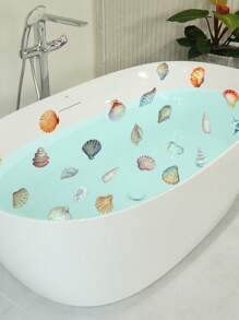 1 Set Of 6 Pieces Colorful Shell Pattern Frosted Anti-Slip Bathtub Stickers - Multicolor - View 1