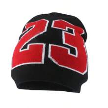 時尚街頭風格帽子,hip Hop潮男士運動帽,溫暖針織黑色帽 - 黑色 - 查看 2