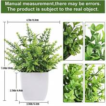 4 Packs Fake Plants Mini Artificial Greenery Potted Plants For Home Decor Indoor Office Table Room Farmhouse - Green - View 4
