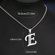 1 Stück Bestseller 26 Englische Buchstaben Halskette, modischer Kristall-Zirkonia Buchstaben Anhänger Halskette, Titan-Stahl Schlüsselbein-Kette für Geburtstag, Feiertag Geschenk, Unisex, Größe 60cm/70cm, großer Buchstaben-Halskette für Herren/Damen/Paare, Alltagsmode