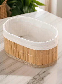 3入組橢圓形竹製架子籃,自然色,適用於衣櫃和架子上的儲物 - 自然色 - 查看 7