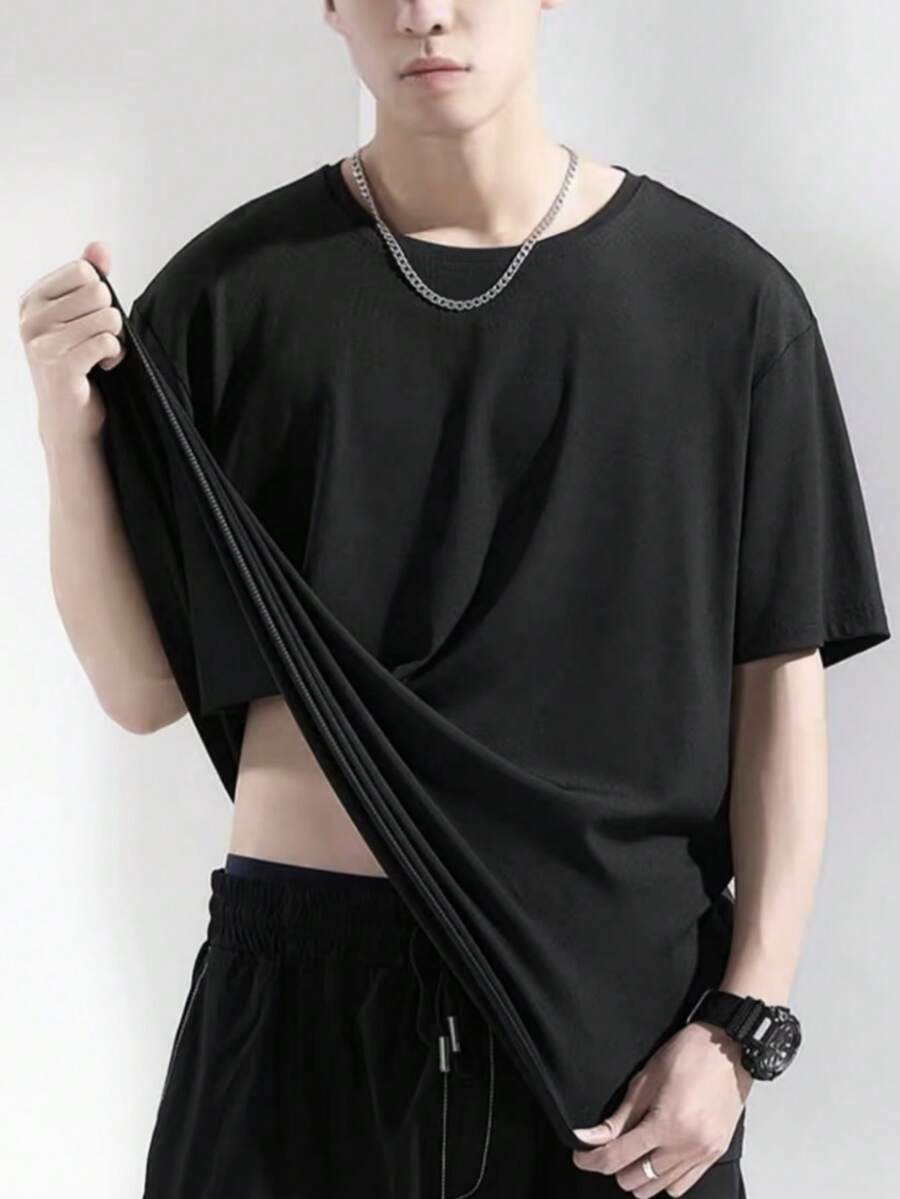 Men T-Shirts - 黑色 - 查看 1