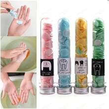 25g/盒便攜式戶外洗手皂紙,旅行筒狀瓶花形洗手紙,一次性易溶洗手紙 - 混色 - 查看 1