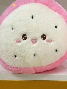 1個創意柔軟的火龍果形狀毛絨玩偶,作為兒童假期禮物 - 白色 - 查看 3