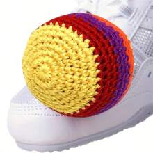 3pcs Colorful Crochet Geometric Pattern Hacky Sack - Perfect Indoor/Outdoor Toy For Parent-Child Interaction! - Multicolor - View 4