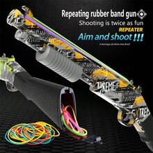 迷彩橡皮筋槍戶外手動連拍玩具槍,塑膠材質,槍長58厘米,霰彈槍模型,手動拉力裝彈,含約20根橡皮筋 - 迷彩黃 - 查看 6