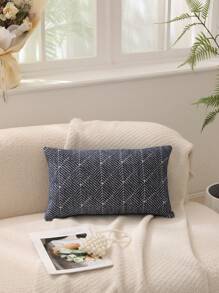 Discover Great Stuff! 1pc Chenille Pillowcase, No Filling, Home Decor - Navy Blue - View 1