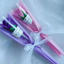 1 件情人節禮物,單朵蕾絲玫瑰香皂花人造花家居裝飾插花 - 彩色 - 查看 6