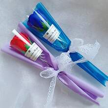 1 件情人節禮物,單朵蕾絲玫瑰香皂花人造花家居裝飾插花 - 彩色 - 查看 2