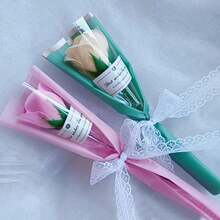 1 件情人節禮物,單朵蕾絲玫瑰香皂花人造花家居裝飾插花 - 彩色 - 查看 7