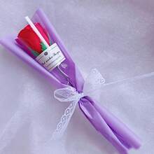 1 件情人節禮物,單朵蕾絲玫瑰香皂花人造花家居裝飾插花 - 彩色 - 查看 3