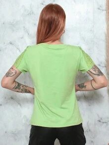 Women Blouses - 薄荷綠 - 查看 6