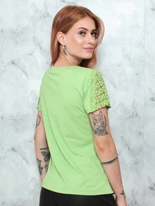 Women Blouses - 薄荷綠 - 查看 5