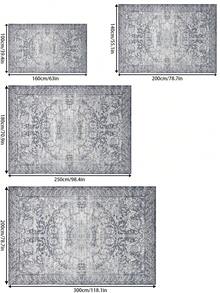 1入現代風格藤蔓花紋墊子,吸水、防滑、柔軟、可水洗,適用於客廳、臥室、辦公室室內/外使用 - 灰色 - 查看 2