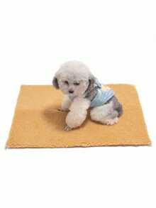 1入組白色小羊毛毛絨自加熱狗墊,適用於小型和中型貓狗, 給寵物提供溫暖的羊皮狗床墊,室內使用的熱能寵物坐墊 - 白色 - 查看 4