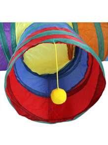 1 Miếng Thú cưng Địa đạo Mèo Tương Tác Cầu vồng Ba Kênh Đường hầm Ống Với Gấp lại Thiết kế Đối với Mèo Chơi - Nhiều màu - Xem 5