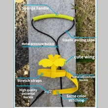 寵物鸚鵡鳥繩套,可調節的鳥類飛行繩套,帶可愛翅膀,適用於鸚鵡,鴿子,文鳥,愛情鳥,小鸚鵡,梅納等戶外訓練玩具（隨機顔色） - 淺藍色 - 查看 4