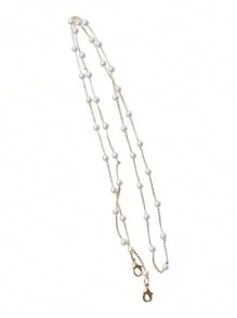 Elegant 1pc Metal Glasses Chain, Non-Slip Neck Cord, Mask Lanyard Glasses Accessories For Women - Gold - View 5