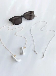 Elegant 1pc Metal Glasses Chain, Non-Slip Neck Cord, Mask Lanyard Glasses Accessories For Women - Gold - View 2