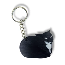 Llavero Maxwell The Cat Meme Gato Amigo De Banana Cat - Blanco y Negro - Ver 1