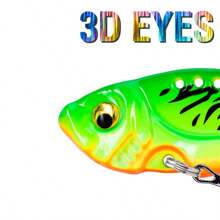 6Pcs/Pack VIB Lure 3/5/7/10/15/20g Sinking Casting Lure 3D Eyes Spinner Blade Baits Hard Fishing Lures Artificial Crankbait For Bass Walleyes Trout