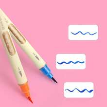 6pcs/1set, Mark Pen, Double Headed Color Pen, Water-Based Pen. Students Use Hook Lines To Draw Lines, Marks, And Watercolor Pens - Red - View 7