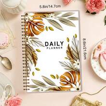 每日待辦事項清單筆記本螺旋式無日期排程計劃者輕鬆組織日記,8.6* 5.8英寸,52張 - 黃色 - 查看 2