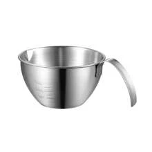 1 个搅拌碗，不锈钢，带手柄，23.67 盎司、13.53 盎司、8.45 盎司，带容量标识，搅拌鸡蛋和面粉，适用于家庭厨房、房车厨房、烘焙、搅拌、烹饪学校用品、圣诞礼物 - 銀色 - 查看 3