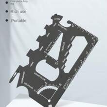 1入組多功能工具卡，露營多功能工具卡刀，創意卡片，DEC類型工具，開槽螺絲刀，瓶開裝置，罐頭開裝置 - 黑色 - 查看 5