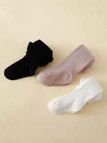3 Pares De Meias Listradas Infantis Para Primavera E Outono