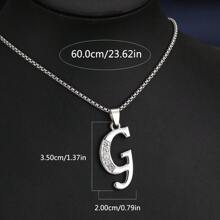 1 Stück Bestseller 26 Englische Buchstaben Halskette, modischer Kristall-Zirkonia Buchstaben Anhänger Halskette, Titan-Stahl Schlüsselbein-Kette für Geburtstag, Feiertag Geschenk, Unisex, Größe 60cm/70cm, großer Buchstaben-Halskette für Herren/Damen/Paare, Alltagsmode