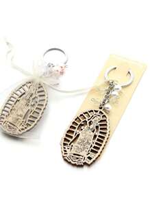 1入組波希米亞洗禮木質鑰匙扣標誌鑰匙扣復活節裝飾掛飾配件 - 彩色 - 查看 6