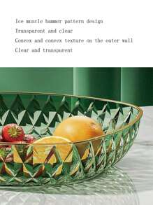 1pc Premium Fruit Plate, Household Living Room Coffee Table Fruit Tray, 2023 New High-Grade Fruit Bowl With Highly Attractive, Snack Set - Transparent Green - View 3