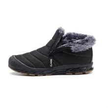 Bottes De Neige En Fourrure Chaude, Chaussures D'hiver Longues En Peluche, Bottines Unisexes Pour L'extérieur, Baskets Décontractées, Bottes Antidérapantes Durables