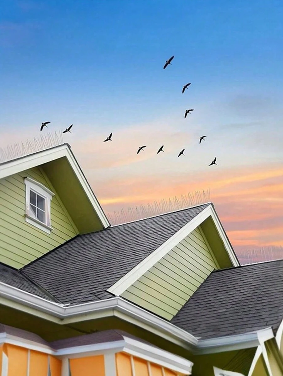 12入組防鳥刺,防止鳥害,適用於家庭花園,尤其適用於戶外屋頂/陽台/果園和家庭使用 - 銀色 - 查看 1