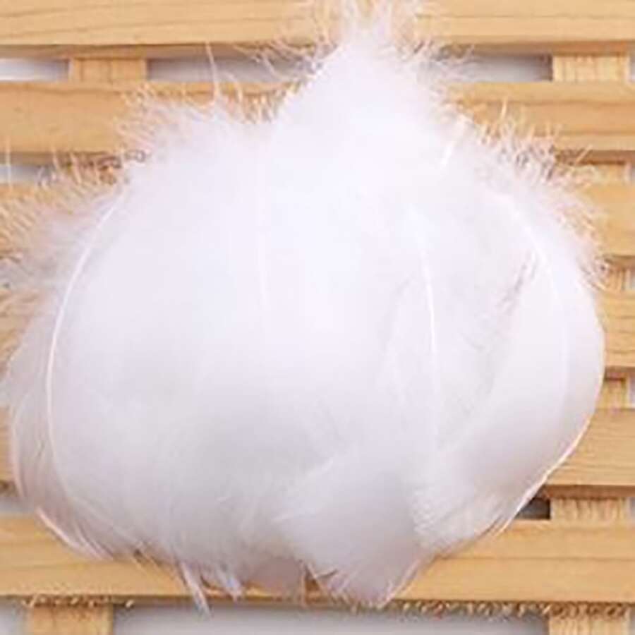 20-100 Piezas Bolas De Pompones De Pluma De Colores Diy Con Plumas De Ganso, Relleno De Plumas Para Decoración De Artesanías - Blanco - Ver 1