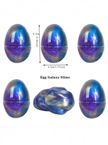 1 件 Opp 袋包裝 Pvc 塑膠蛋形減壓玩具,帶有星空和閃光凝膠黏土,diy 史萊姆玩具 - 紫色 - 查看 5
