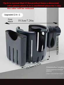 1pc Bicycle Water Bottle Holder, Stroller Cup Clamp, Electric Car Milk Tea Cup Rack, Mobile Phone Holder - Black - View 3