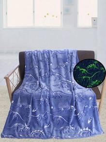 Couverture Nocturne En Flanelle, Design De Fossiles De Dinosaures. Convient Pour Un Cadeau D'anniversaire, Une Serviette De Plage, Une Saison De Remise Des Diplômes.