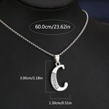 1 Stück Bestseller 26 Englische Buchstaben Halskette, modischer Kristall-Zirkonia Buchstaben Anhänger Halskette, Titan-Stahl Schlüsselbein-Kette für Geburtstag, Feiertag Geschenk, Unisex, Größe 60cm/70cm, großer Buchstaben-Halskette für Herren/Damen/Paare, Alltagsmode