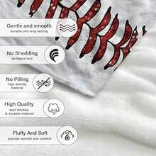 1入組柔軟保暖的豹紋棒球印花絨毯,適用於旅行沙發床辦公室家庭裝飾,生日節日送給媽媽的禮物,適合所有季節使用,聖誕節、感恩節、新年的禮物 - 彩色 - 查看 5