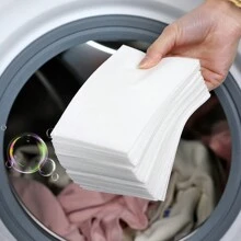 3pcs Anti-Color Mixing Laundry Sheets For Preventing Dye Transfer, Color Fading, Dust Mites And Enhancing Color, Suitable For Washing Machine Use - White - View 2