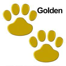 3d Car Sticker Paw Print & Cartoon Design Decal For Car Decoration - Gold - View 1