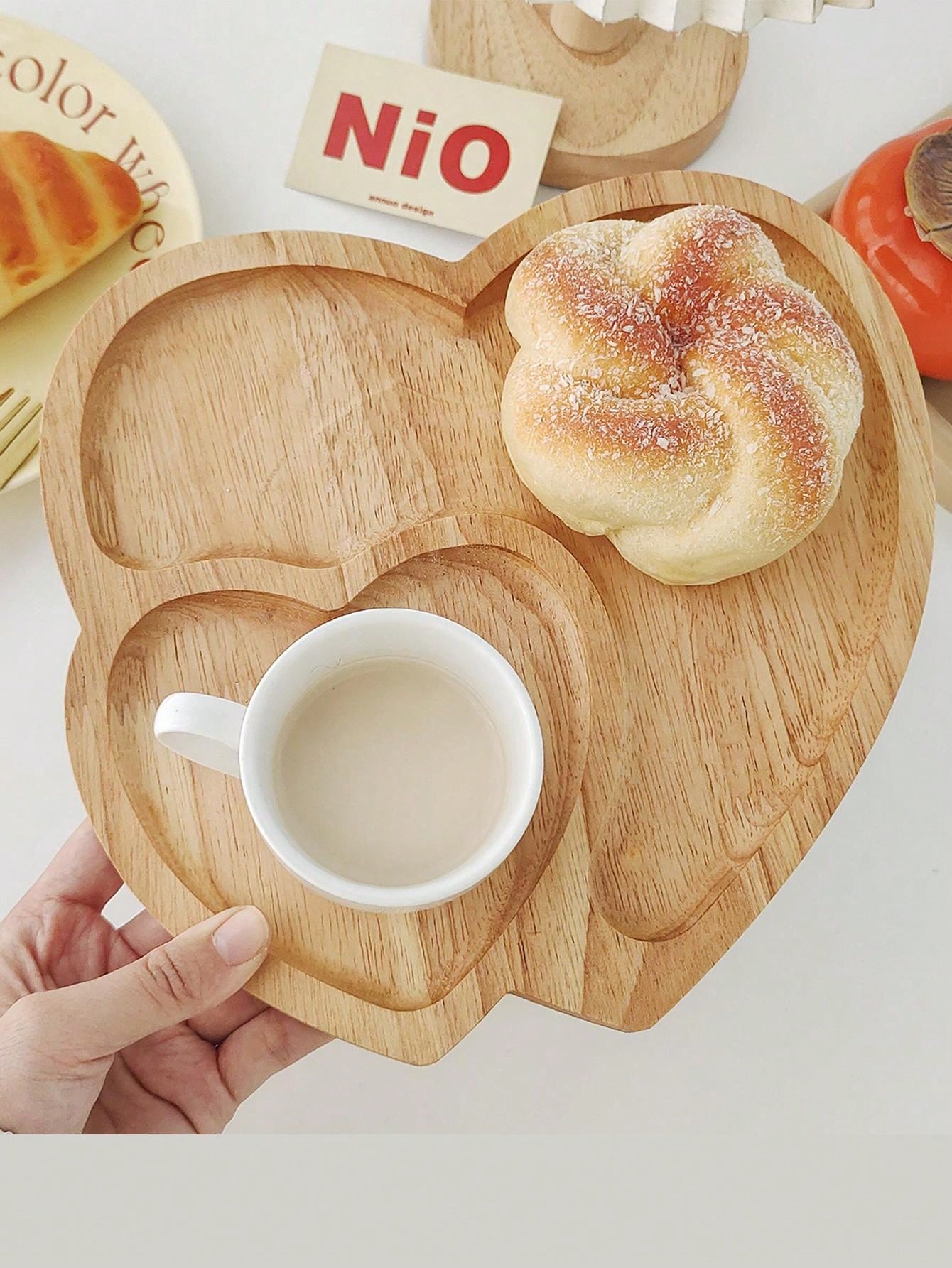 CONTENITORI PER SNACK Scatola Zucchero Contenitori Per Snack Legno Vassoio Per Servire Caffè EUR - Foto 2