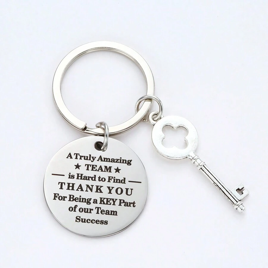 Stainless Steel Keychain: New Colleague Birthday Gift For Male And Female - A Truly Amazing TEAM Keychain - Silver - View 1